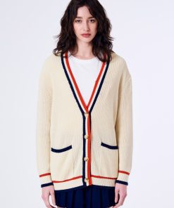 Collezione Vicolo | Cardigan Over Con Profili A Righe