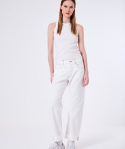 Denim Vicolo | Jeans Bianco Con Risvolto