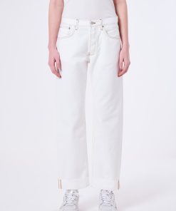 Denim Vicolo | Jeans Bianco Con Risvolto