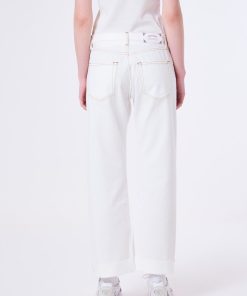 Denim Vicolo | Jeans Bianco Con Risvolto