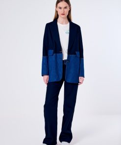 Collezione Vicolo | Blazer Con Dettagli Denim