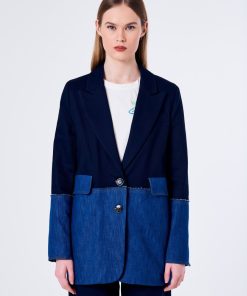 Collezione Vicolo | Blazer Con Dettagli Denim