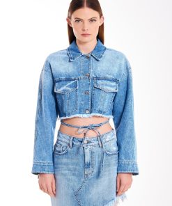 Collezione Vicolo | Giacca In Jeans Laccio In Vita