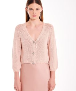 Collezione Vicolo | Cardigan Scollo A V Bottoni Gioiello