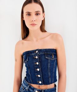 Denim Vicolo | Top Corpetto Denim