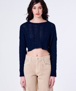 Collezione Vicolo | Pull Girocollo Intrecciato Cropped