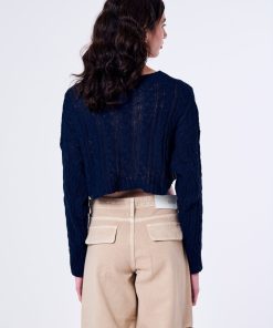 Collezione Vicolo | Pull Girocollo Intrecciato Cropped