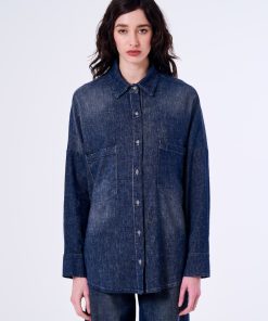 Denim Vicolo | Camicia Jeans Misto Lino