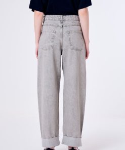 Denim Vicolo | Jeans Grigio Con Risvolto