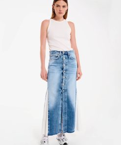 Denim Vicolo | Gonna Denim Con Inserti Laterali