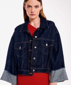 Collezione Vicolo | Giacca In Denim Con Maniche Con Risvolto