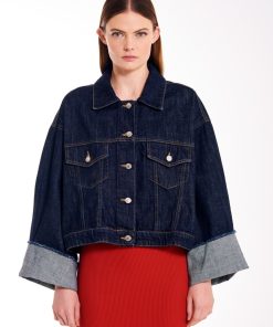 Collezione Vicolo | Giacca In Denim Con Maniche Con Risvolto