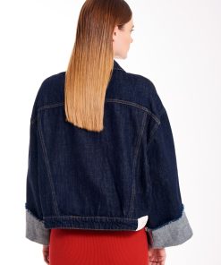 Collezione Vicolo | Giacca In Denim Con Maniche Con Risvolto