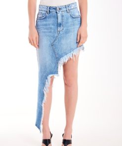 Denim Vicolo | Gonna Midi Asimmetrica In Denim