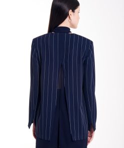 Collezione Vicolo | Blazer Gessato Con Spacco