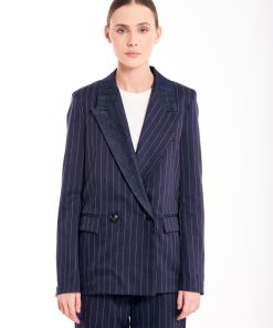 Collezione Vicolo | Blazer Gessato E Denim